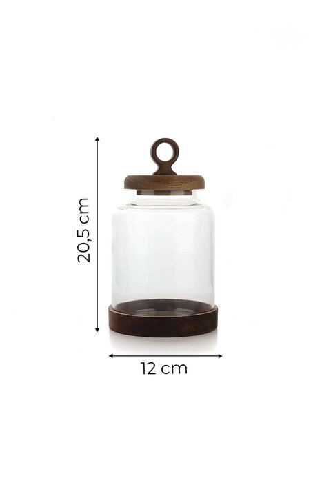 Hermia Tarro de Vidrio con Tapa de Madera de 1100 ml Hermia Tarro de Vidrio con Tapa de Madera de 1100 ml